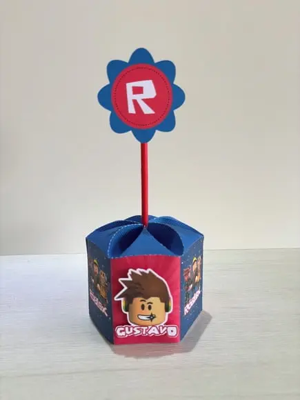 Kit 15 Centros de Mesa Festa Roblox