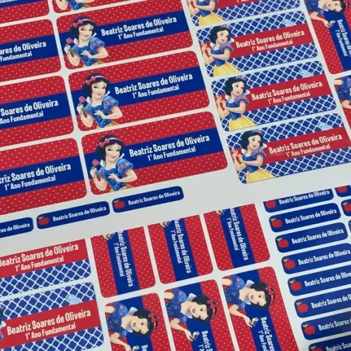 Etiqueta Escolar Branca de Neve (pacote com 80)