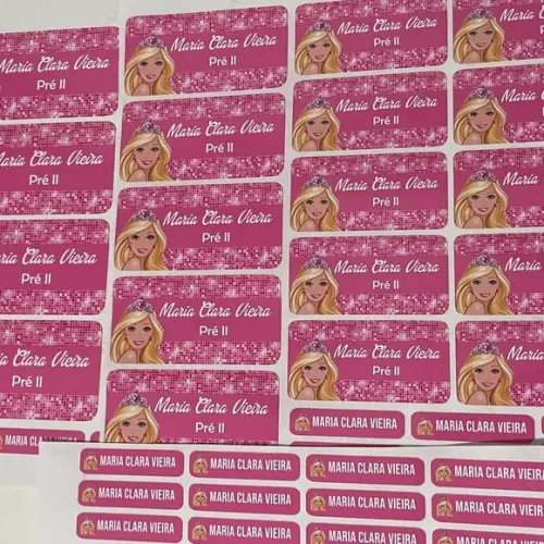 Etiqueta Escolar Barbie (pacote com 80)