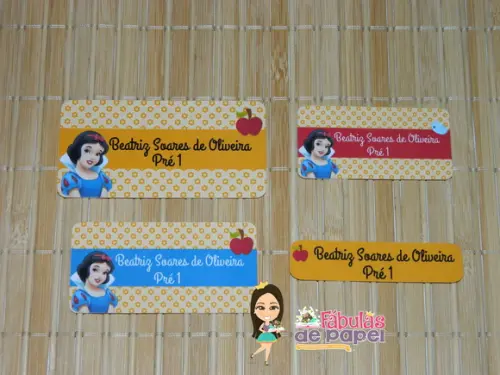 Etiqueta Escolar Branca de Neve (pacote com 80)
