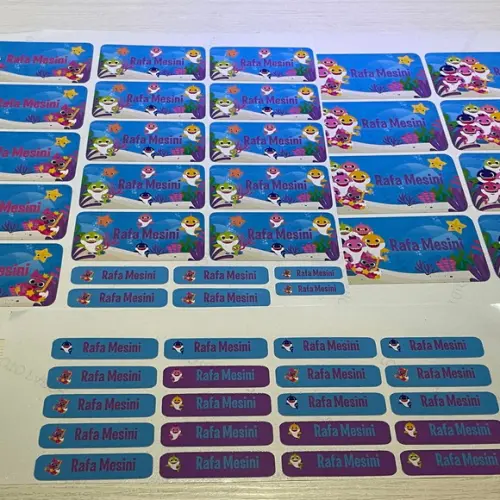 Etiqueta Escolar Baby Shark (pacote com 80)
