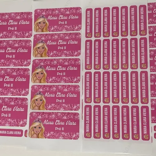 Etiqueta Escolar Barbie (pacote com 80)