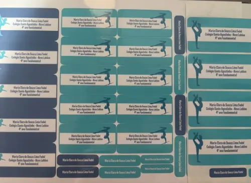 Etiqueta Escolar Ginástica Artística (pacote com 80)