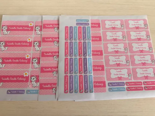 Etiqueta Escolar Gatinha Marie (pacote com 80)