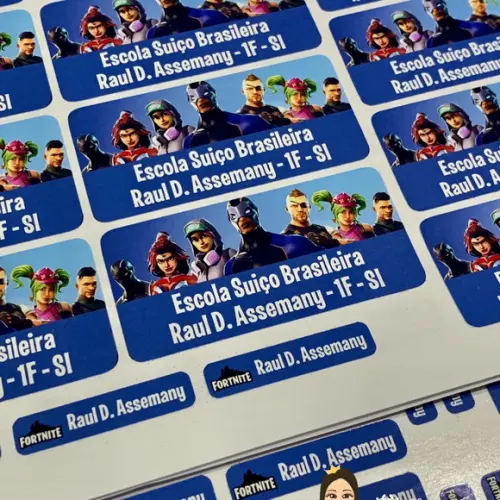 Etiqueta Escolar Fortnite (pacote com 80)