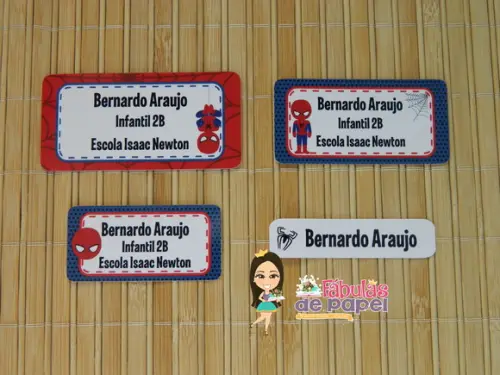 Etiqueta Escolar Homem Aranha