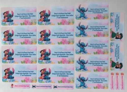 Etiqueta Escolar Lilo e Stitch (pacote com 80)