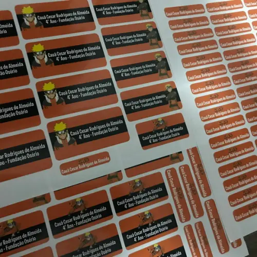 Etiqueta Escolar Naruto (pacote com 80)