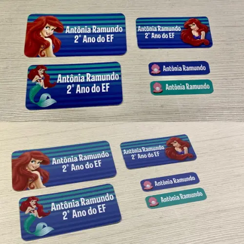 Etiqueta Escolar Pequena Sereia (pacote com 80)