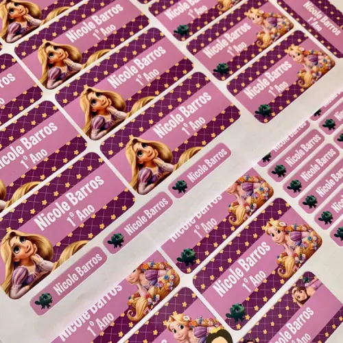 Etiqueta Escolar Rapunzel (pacote com 80)