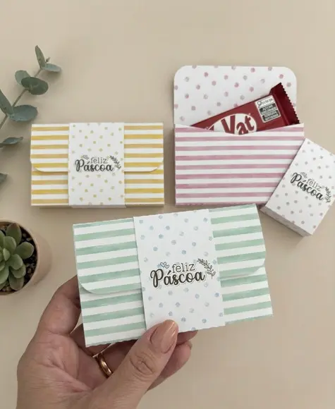 Kit com 10 Caixinhas de Páscoa para Chocolate