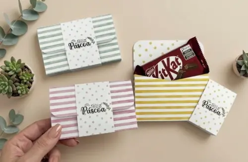 Kit com 10 Caixinhas de Páscoa para Chocolate