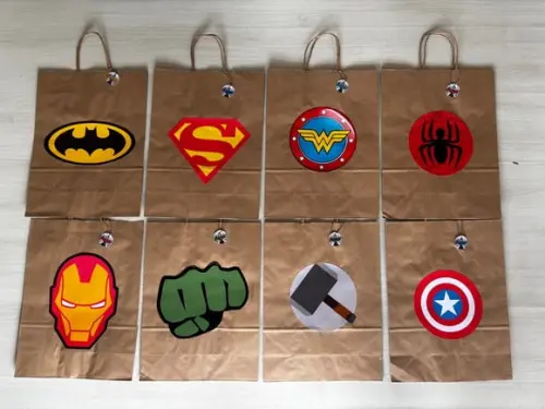 Kit com 20 Sacolas Festa Super Heróis