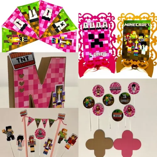 Kit Festa Minecraft Menina