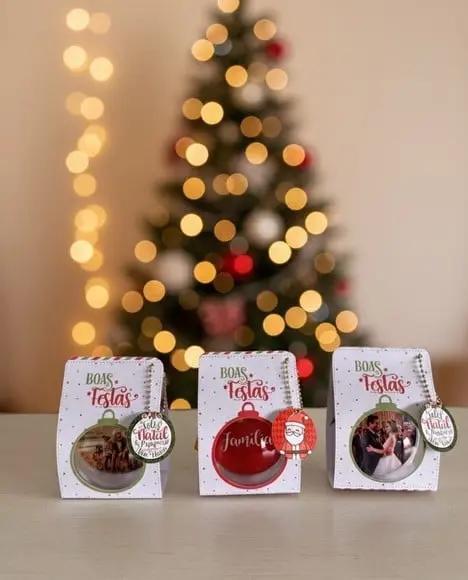 Lembrancinha Bolinha de Natal com Embalagem