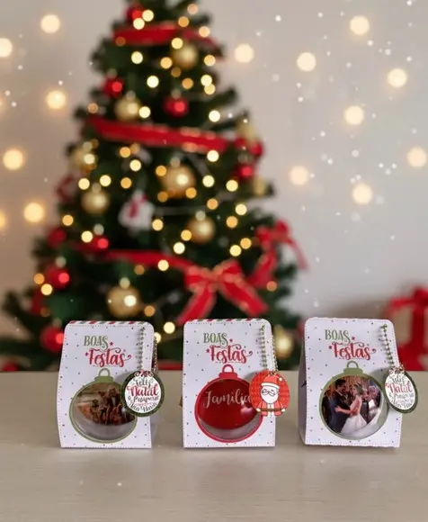 Lembrancinha Bolinha de Natal com Embalagem