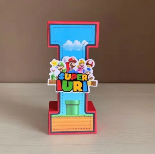 Letra 3d Festa Super Mario