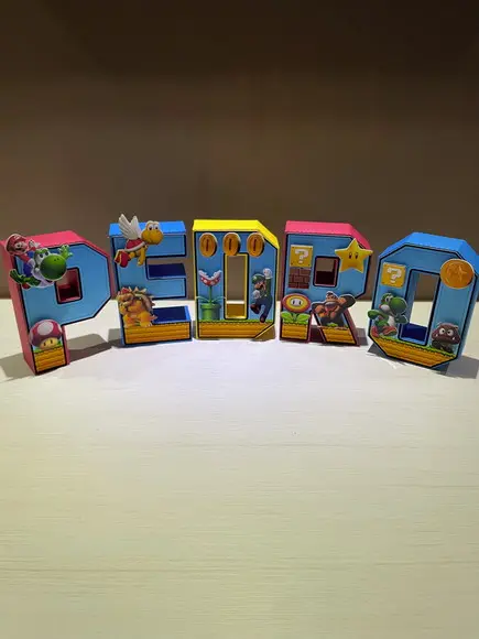 Letra 3d Festa Super Mario