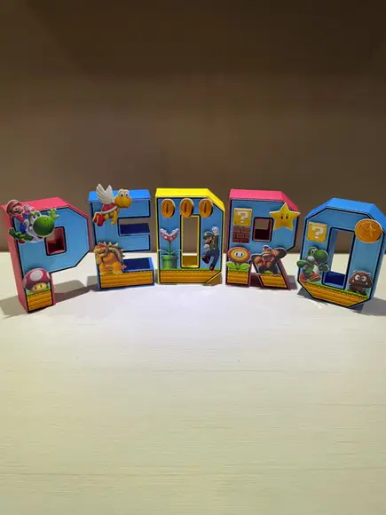 Letra 3d Festa Super Mario