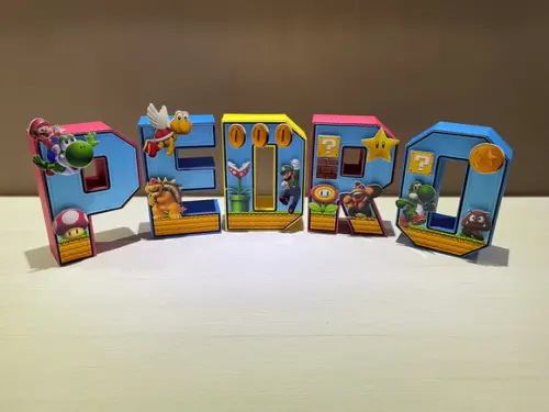 Letra 3d Festa Super Mario
