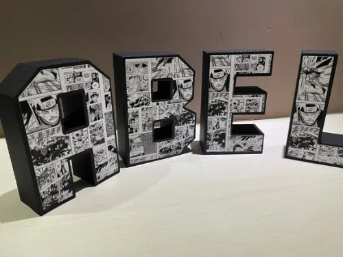 Letra 3d Naruto Anime