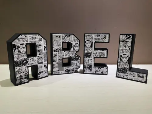 Letra 3d Naruto Anime