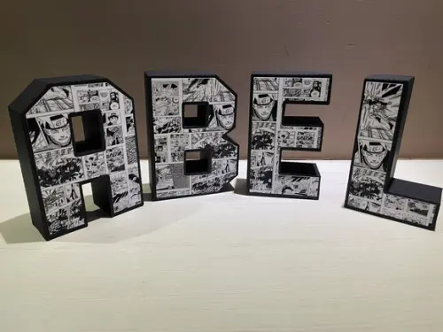 Letra 3d Naruto Anime