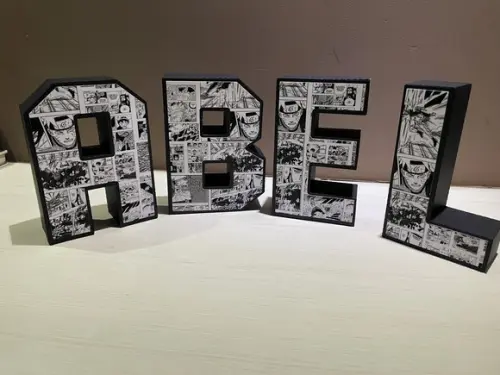 Letra 3d Naruto Anime