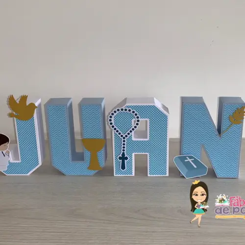 Letras 3d 1ª Comunhão