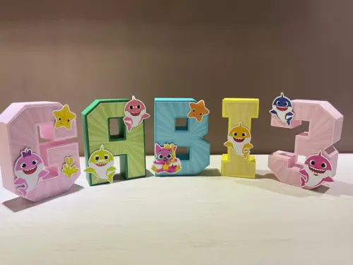 Letras 3d Baby Shark