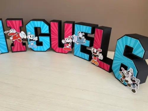 Letras 3d Cuphead