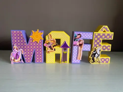 Letras 3d Enrolados Rapunzel