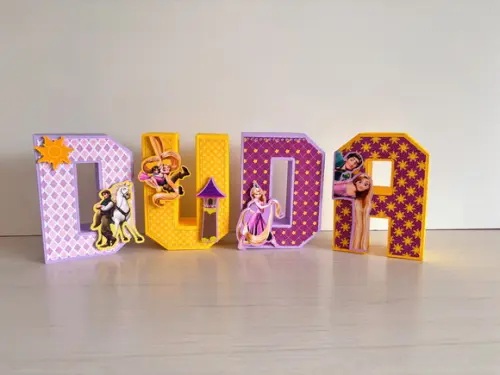 Letras 3d Enrolados Rapunzel
