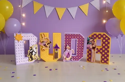 Letras 3d Enrolados Rapunzel