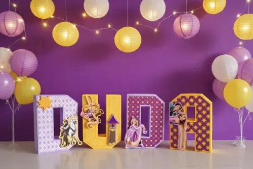 Letras 3d Enrolados Rapunzel