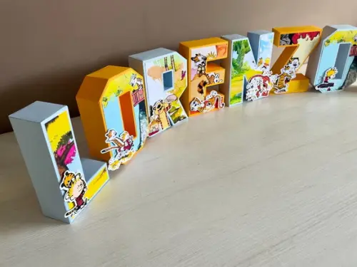 Letras 3d Festa Calvin e Haroldo
