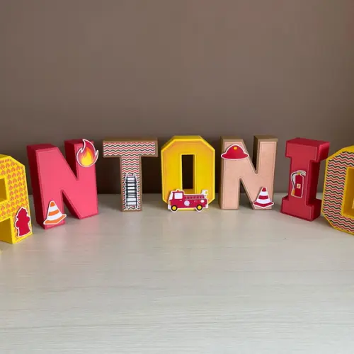 Letras 3d Festa Bombeiros