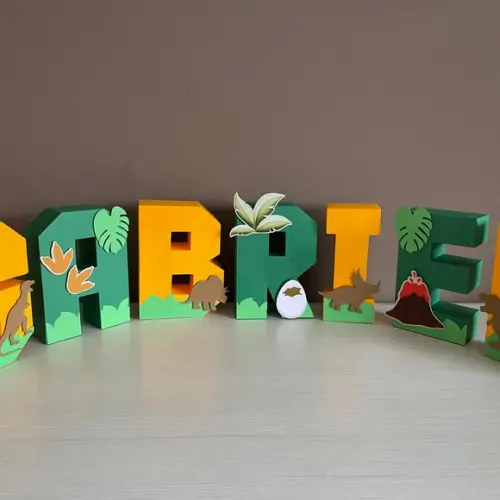 Letras 3d Festa Dinossauro