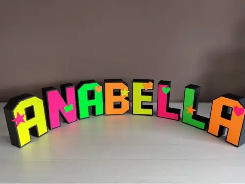 Letras 3d Festa Neon