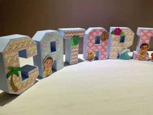 Letras 3d Festa Moana
