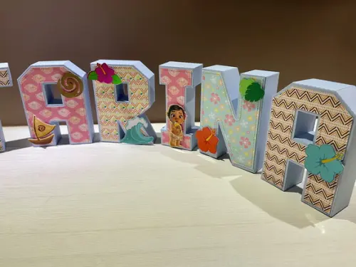 Letras 3d Festa Moana