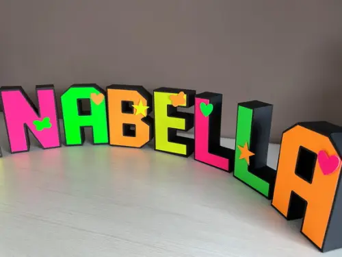 Letras 3d Festa Neon