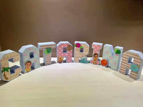 Letras 3d Festa Moana