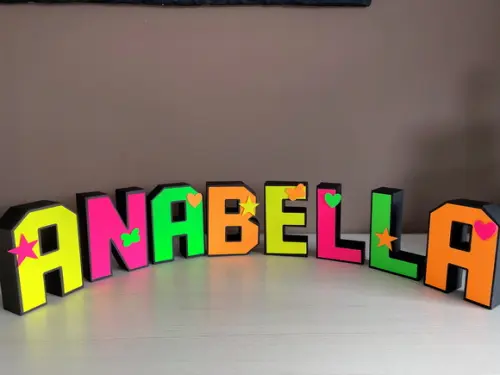 Letras 3d Festa Neon