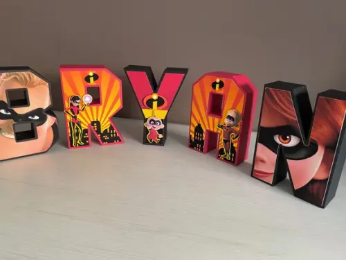 Letras 3d Festa os Incríveis