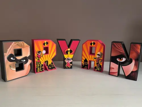 Letras 3d Festa os Incríveis
