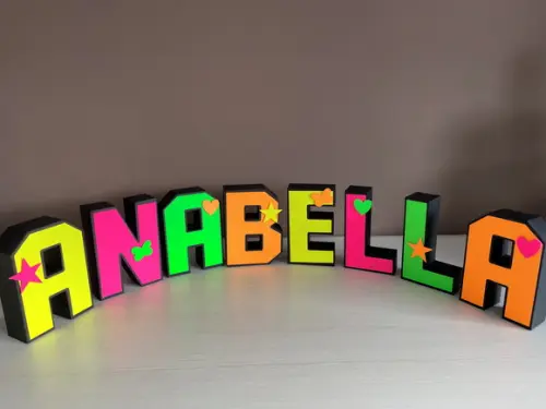 Letras 3d Festa Neon