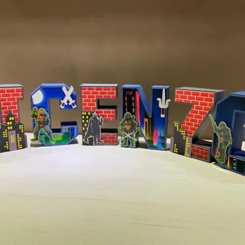 Letras 3d Festa Tartarugas Ninja