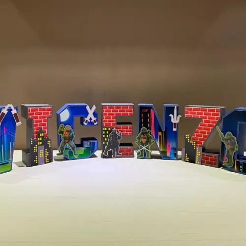 Letras 3d Festa Tartarugas Ninja