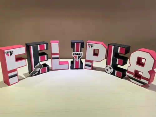 Letras 3d Festa Time de Futebol